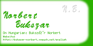 norbert bukszar business card